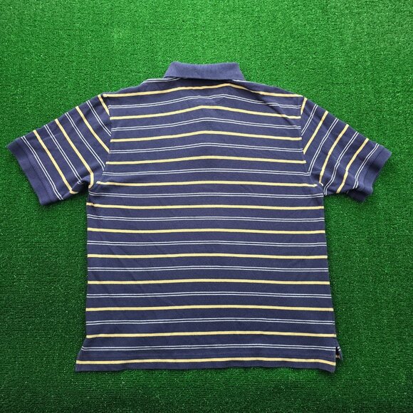 Notre Dame Fighting Irish Polo Shirt Mens Large Blue Striped Vintage College - Picture 8 of 8